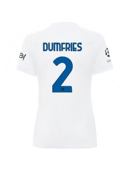 Billige Inter Milan Denzel Dumfries #2 Bortedrakt Dame 2023-24 Kortermet